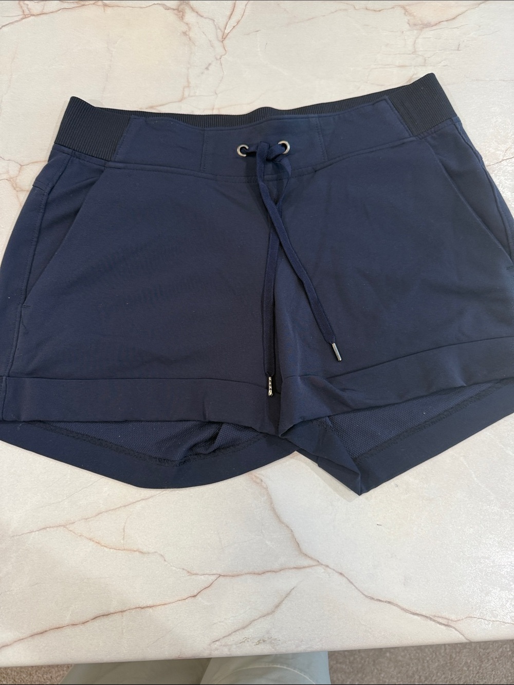 Athleta Navy Drawstring Athletic Shorts